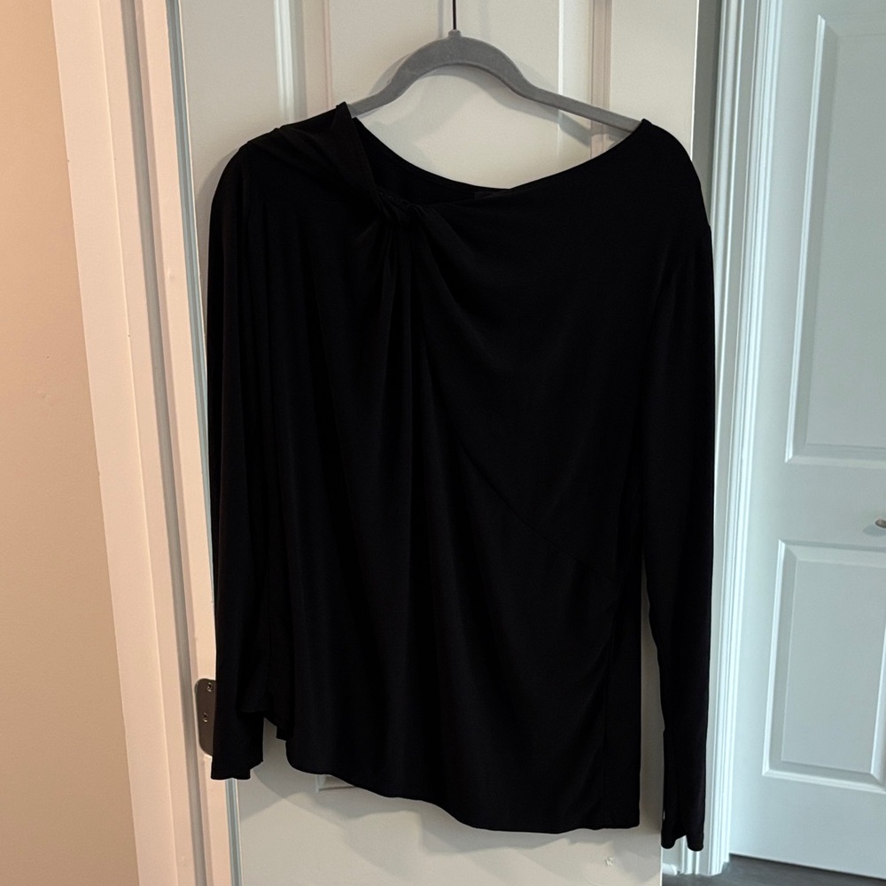 Halogen Black Asymmetrical Women's Blouse